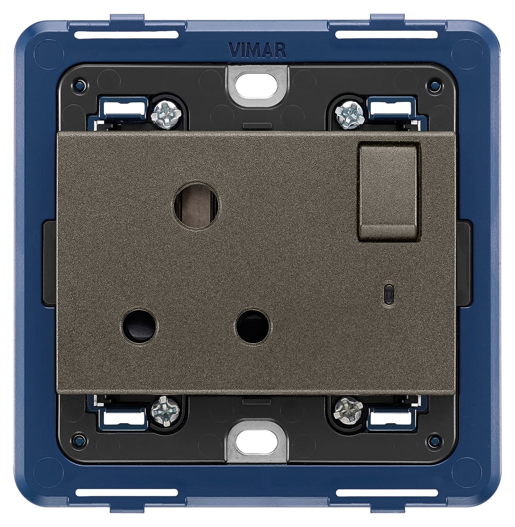 VIMAR SPA - VIW19215.M PRESA 2P+T 5A INGLESE INTERR. METAL