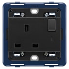 VIMAR SPA - VIW19221.L Presa 2P+T 13A inglese inter+spia grigio