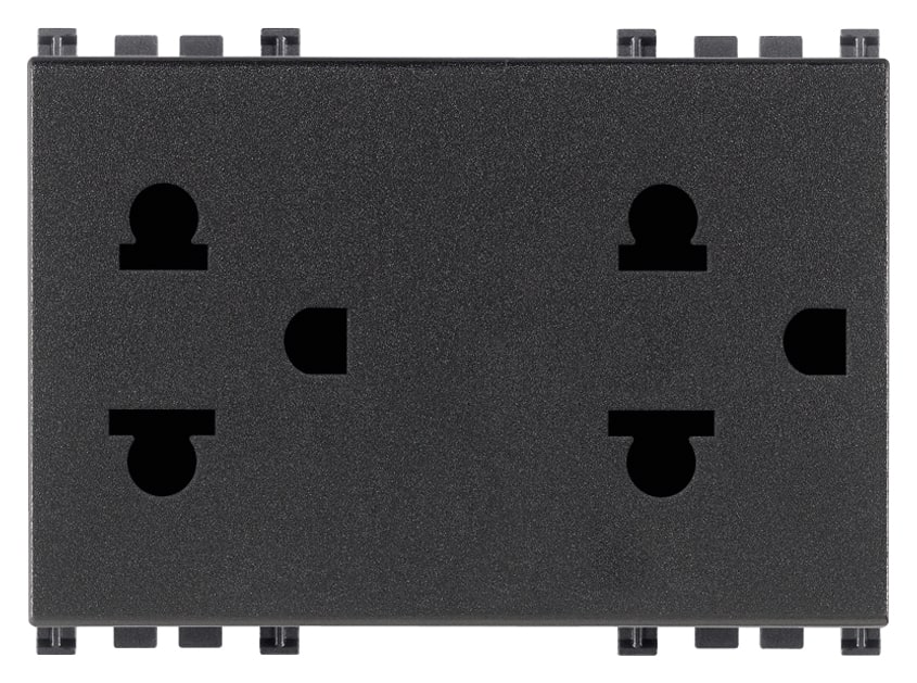 VIMAR SPA - VIW19249 DUE PRESE SICURY 2P+T 16A USA+EU GRIGIO