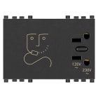 VIMAR SPA - VIW19290.AB PRESA RASOIO 230V ANTIBATTERICO GRIGIO