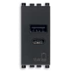 VIMAR SPA - VIW19292.AC.15 ALIMENTATORE USB A+C 15W 5V 1M GRIGIO