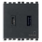 VIMAR SPA - VIW19295.AC.AB ALIMENTATORE USB A+C 15W3A5V 2M ANTIB.G