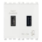 VIMAR SPA - VIW19295.AC.AB.B Alimentatore USB A+C 15W3A5V2M antib.b