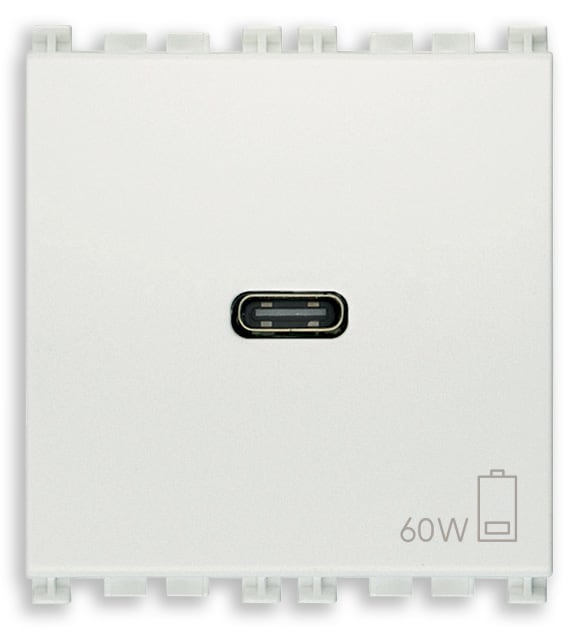 VIMAR SPA - VIW19298.60.B ALIMENTATORE USB C 60W PD BIANCO