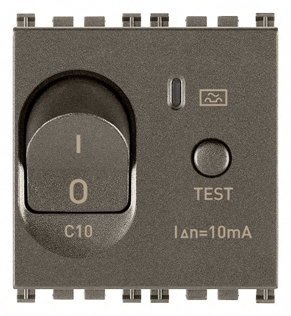 VIMAR SPA - VIW19411.10.M INTERRUTTORE MTDIFF. 1P+N C10 10MA METAL