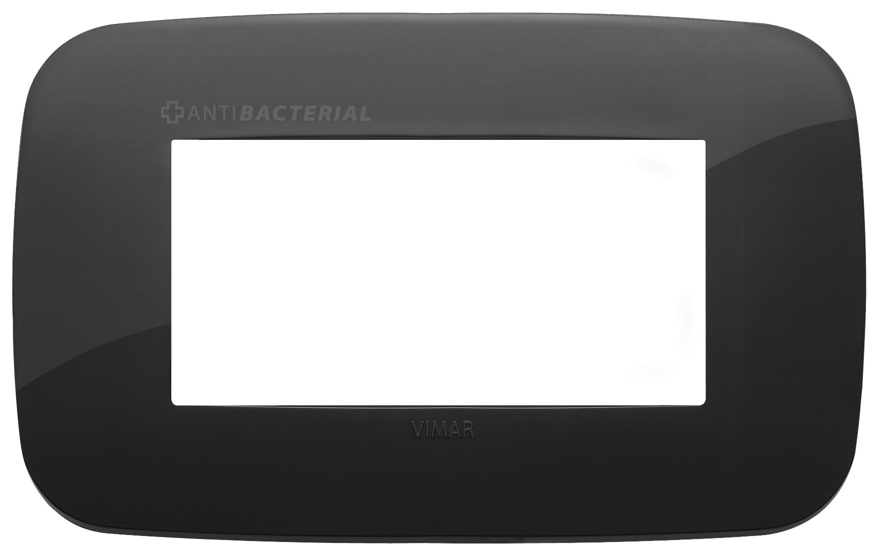 VIMAR SPA - VIW19684.AB.81 Placca Round 4M antibatterico nero