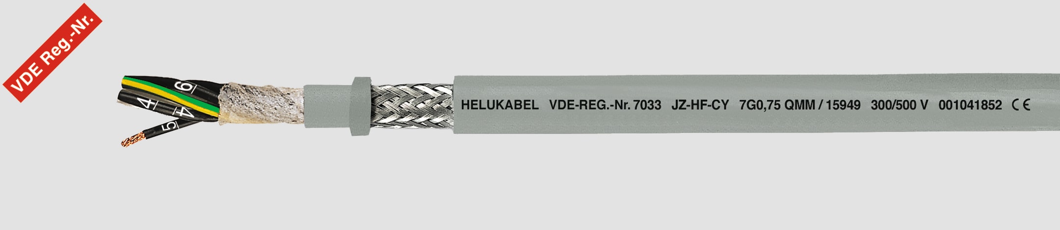 HELUKABEL ITALIA SRL - HLK15945 OZ-HF-CY 2X0.75 QMM GREY