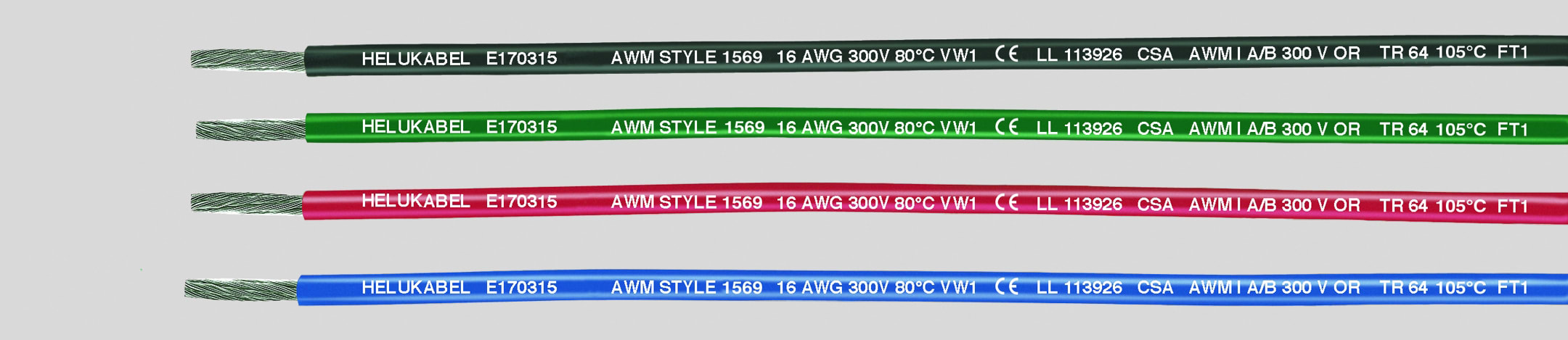 HELUKABEL ITALIA SRL - HLK66204 UL-STYLE 1569 CSA AWG 22, 300 V, RED