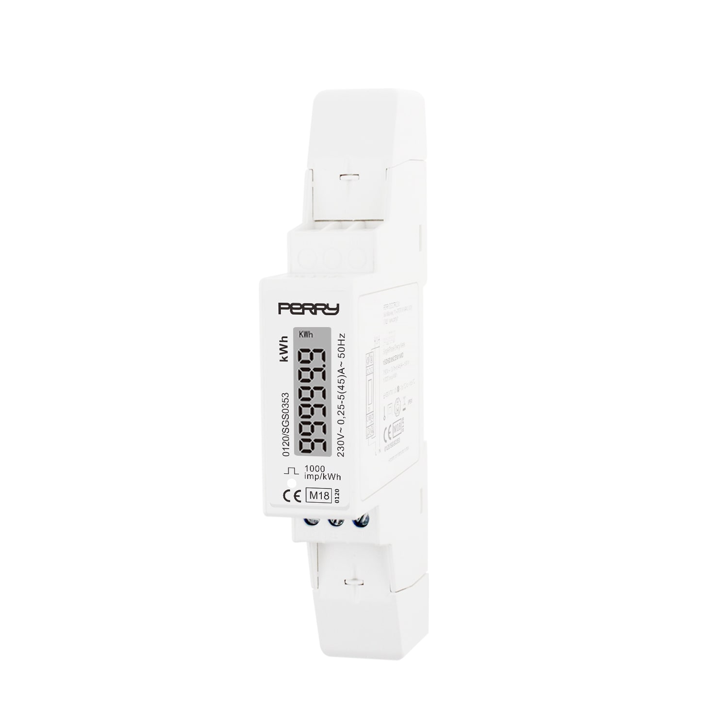 PERRY - PER1SDSD06CEM1MID CONTATORE ENERGIA MONOFASE 1 DIN MID