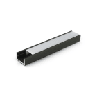 ALPHA ELETTRONICA SR - ALPJO380/084N-12P Black painted aluminum profile with flat opal PC cover - 2m