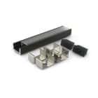 ALPHA ELETTRONICA SR - ALPJO380/084N-42K Profilo in alluminio verniciato nero con copertura prismata trasparente piana - 2m - Accessori inclusi