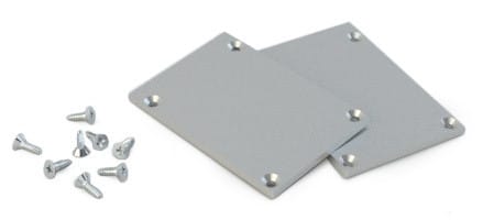 ALPHA ELETTRONICA SR - ALPJO380/097-80 Kit terminali di chiusura di Alluminio ossidato Argento adatti per profilo JO380/097 - 8 viti incluse