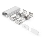 ALPHA ELETTRONICA SR - ALPJO381/001-12K Aluminum profile with flat transparent PC cover - 2m - Accessories included