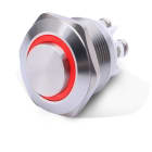 ALPHA ELETTRONICA SR - ALP330-058-1 Pulsante momentaneo antivandalo ø16mm luminoso Rosso 12V - 1P - SPST - OFF/(ON) - N.A. - 3 term. vite