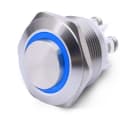ALPHA ELETTRONICA SR - ALP330-058-5 Pulsante momentaneo antivandalo ø16mm luminoso Blu 12V - 1P - SPST - OFF/(ON) - N.A. - 3 term. vite