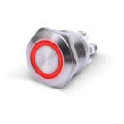 ALPHA ELETTRONICA SR - ALP330-060-1 Pulsante momentaneo antivandalo ø19mm luminoso Rosso - 24V - 1P - SPST - OFF/(ON) - N.A. - 5A@250Vac - 4 term. vite