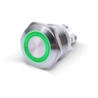 ALPHA ELETTRONICA SR - ALP330-060-4 Pulsante momentaneo antivandalo ø19mm luminoso Verde - 24V - 1P - SPST - OFF/(ON) - N.A. - 5A@250Vac - 4 term. vite