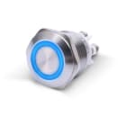 ALPHA ELETTRONICA SR - ALP330-060-5 Pulsante momentaneo antivandalo ø19mm luminoso Blu - 24V - 1P - SPST - OFF/(ON) - N.A. - 5A@250Vac - 4 term. vite