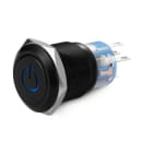 ALPHA ELETTRONICA SR - ALP330-066-5-N1 PULS.INT. 12V BLU SELF-LOCK BLACK BODY