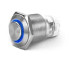 ALPHA ELETTRONICA SR - ALP330-070-B Interruttore antivandalo ø16mm bistabile luminoso Blu - 24V - 1P - SPDT - ON/ON - 3A@250Vac - 5 term. a saldare