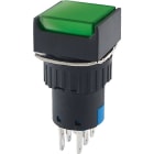 ALPHA ELETTRONICA SR - ALP330-076-4 PULSANTE PUSH 230V 2NO-2NC QUADR.VERDE
