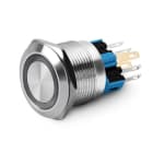 ALPHA ELETTRONICA SR - ALP330-078L-5 PULS.INT.1P ON/OFF SALD. ACCIAIO22MM BLU
