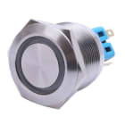 ALPHA ELETTRONICA SR - ALP330-080-4 Pulsante momentaneo antivandalo ø25mm luminoso Verde - 24V - 4P - SPST - 2 x N.C. + 2 x N.A. - 5A@250Vac - 10 term. a saldare