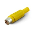 ALPHA ELETTRONICA SR - ALP18-60/1 Coaxial RCA colored socket with cable guide - Yellow