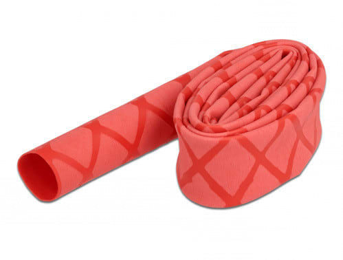 ALPHA ELETTRONICA SR - ALP520-G02R Guaina termorestringente antiscivolo - Restringimento 2:1 - ø15mm - Rosso - 1m