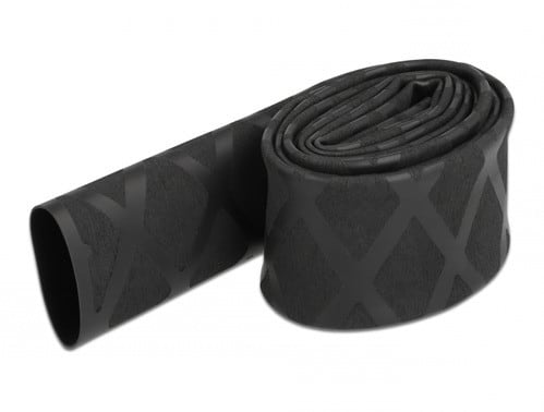 ALPHA ELETTRONICA SR - ALP520-G04 Guaina termorestringente antiscivolo - Restringimento 2:1 - ø20mm - Nero - 1m