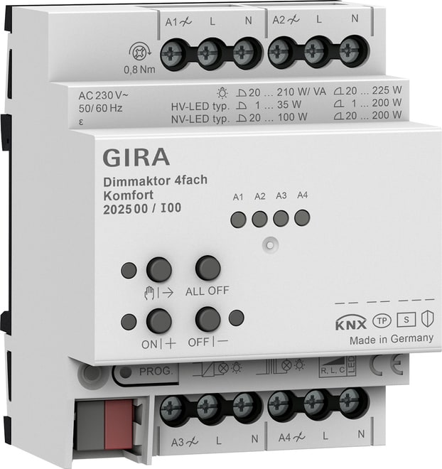 GIRA - GIR202500 ATTUAT. DIMMER 4M AMG KMF KNX SECURE