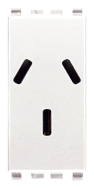 VIMAR SPA - VIW20250.B PRESA SICURY 2P+T 10A ARGENTINO BIANCO