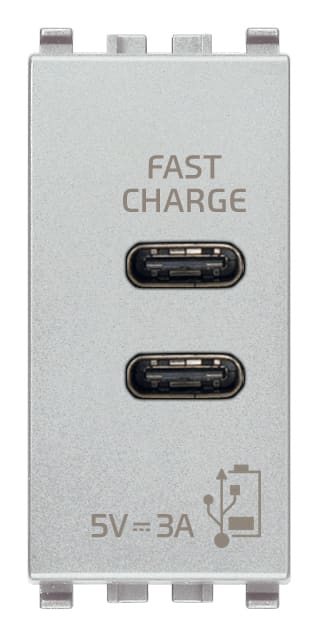 VIMAR SPA - VIW20292.CC.N Alimentatore USB C+C 15W 3A 5V 1M Next