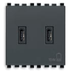 VIMAR SPA - VIW20295.CC ALIMENTATORE USB C+C 15W 3A 5V 2M GRIGIO