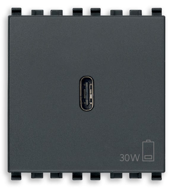 VIMAR SPA - VIW20298 ALIMENTATORE USB C 30W PD GRIGIO