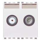 VIMAR SPA - VIW20302.10.B PRESA TV-RD-SAT PASSANTE 2 USCITE BIANCO