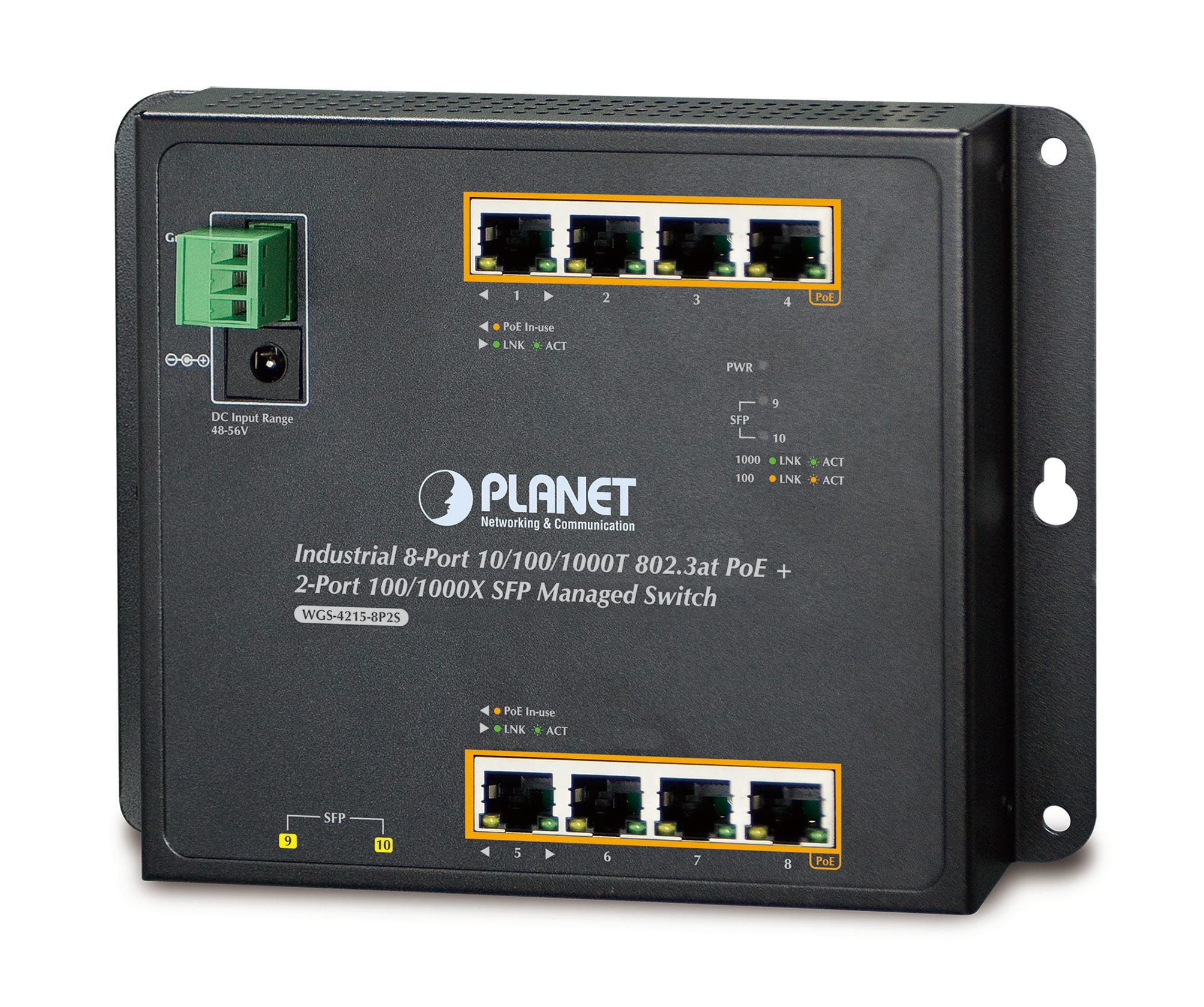 QUBIX SPA - QBX2032406 WGS-4215-8P2S L2 IP30 FT 8GE POE+ 2SFP