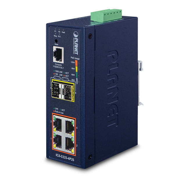 QUBIX SPA - QBX2032418 IGS-5225-4P2S IP30 4GE POE+ 2SFP