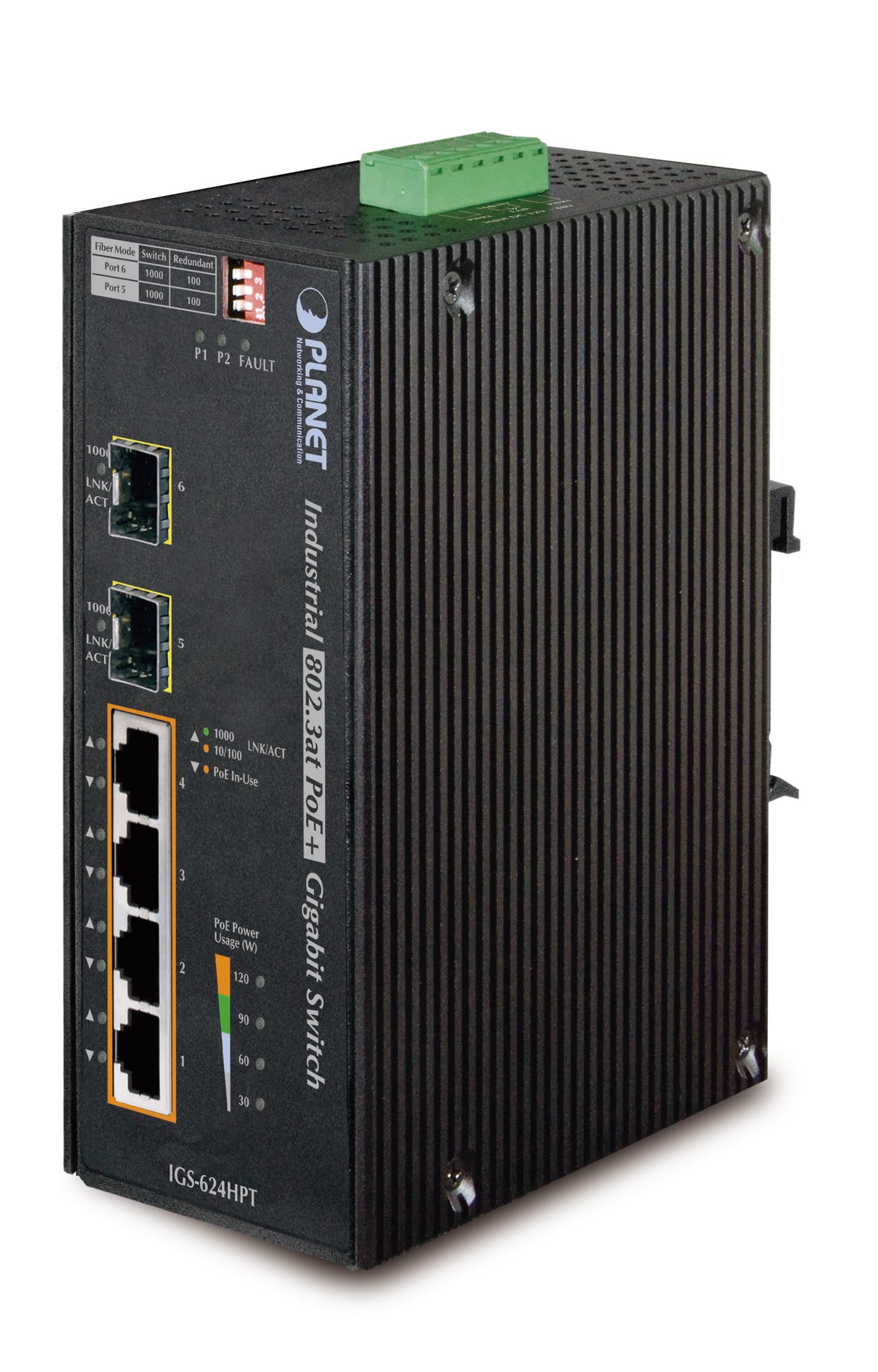 QUBIX SPA - QBX2032946 IGS-624HPT IP30 4GE(POE+)+2SFP FE/GE