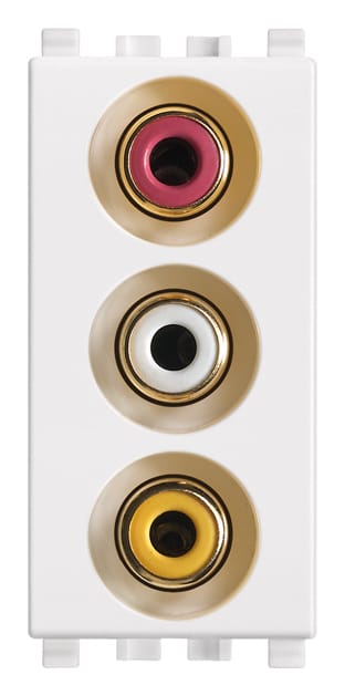 VIMAR SPA - VIW20335.B PRESA CON 3 CONNETTORI RCA BIANCO