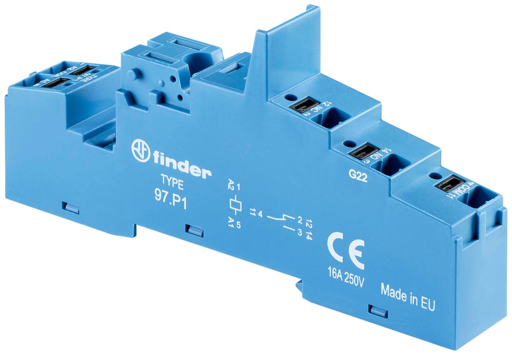 FINDER SPA - FIN97P1SPA ZOCCOLO MORSETTI PUSH-IN 1P S.46