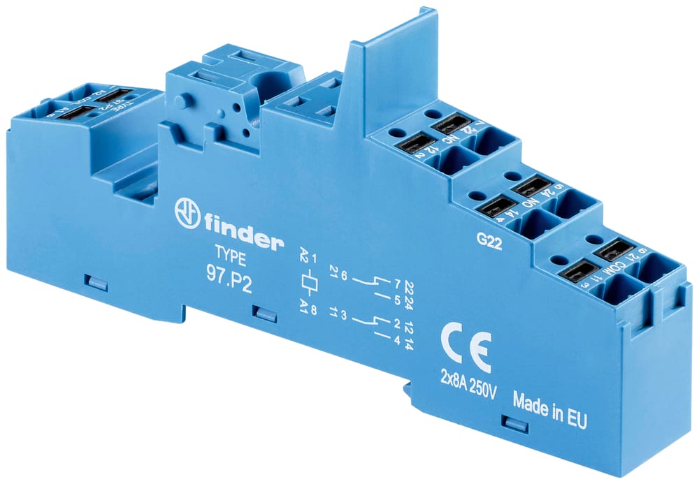 FINDER SPA - FIN97P2SPA ZOCCOLO MORSETTI PUSH-IN 2P S.46