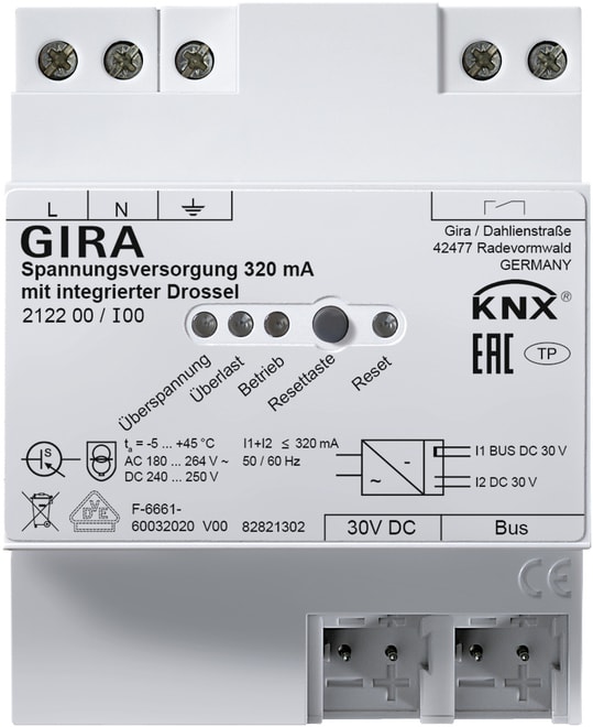 GIRA - GIR212200 TENS.ALIMENTAZ. 320 MA INDUTTANZA ONEKNX