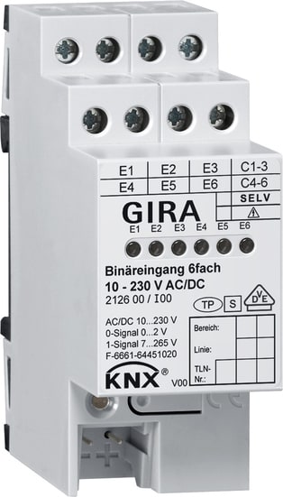 GIRA - GGI212600 INGRESSO BIN. 6-M 10 - 230 V AC/DC KNX A