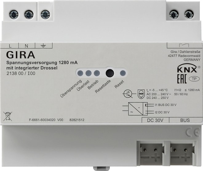 GIRA - GGI213800 ALIM.TENS. 1280 MA INDUTTANZA