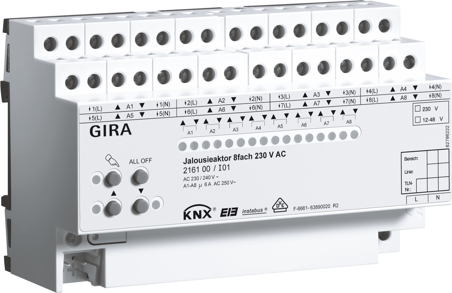 GIRA - GGI216100 ATTUATORE VENEZIANA 8X 230 V AC KNX AMG
