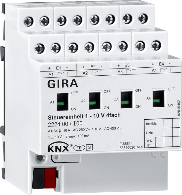 GIRA - GIR222400 UNITA CONTROLLO 1-10 V 4 MODULI MAN. KNX