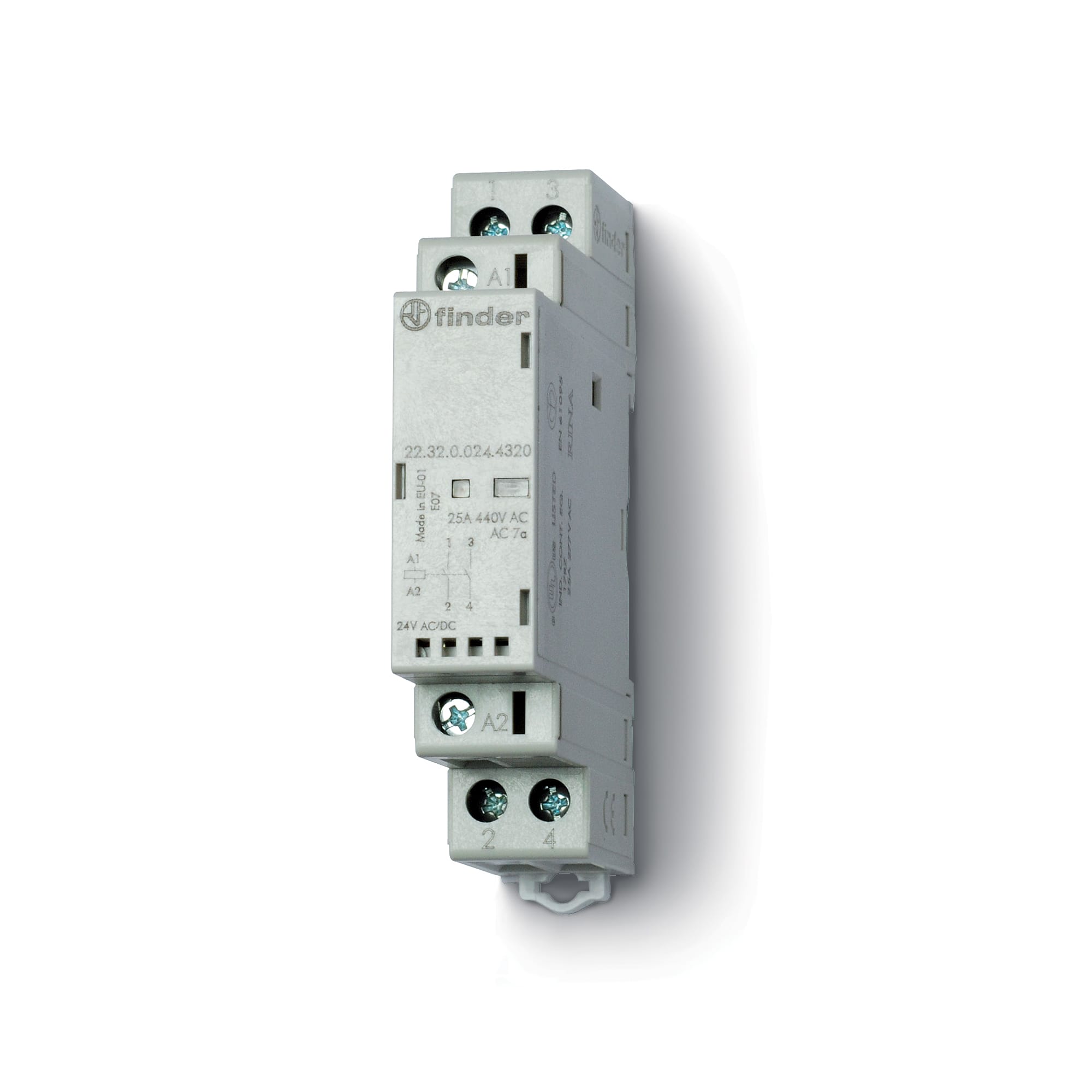 FINDER SPA - FIN223201204320 CONTATTORE 25A 2 CONTATTI 17.5MM