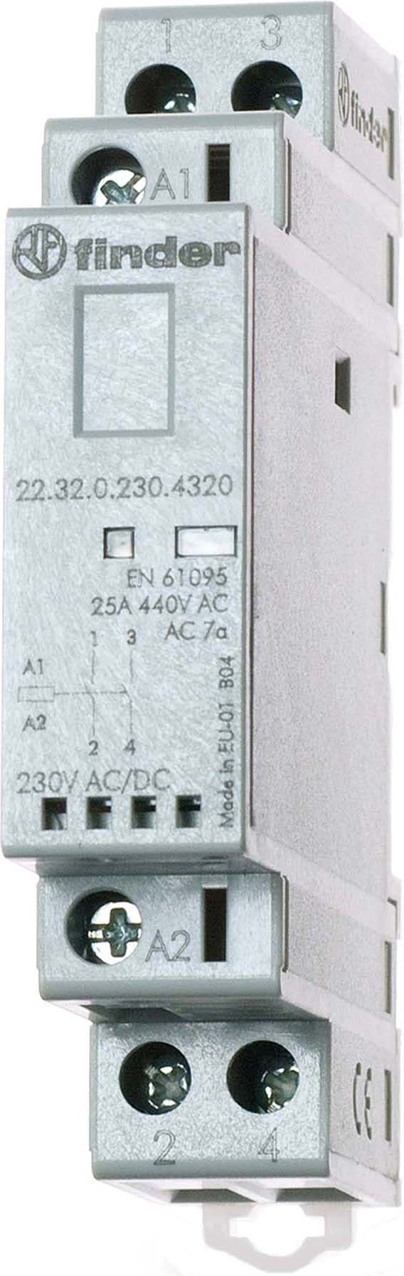FINDER SPA - FIN223200244520 CONTATTORE 25A 2 CONTATTI 17.5MM