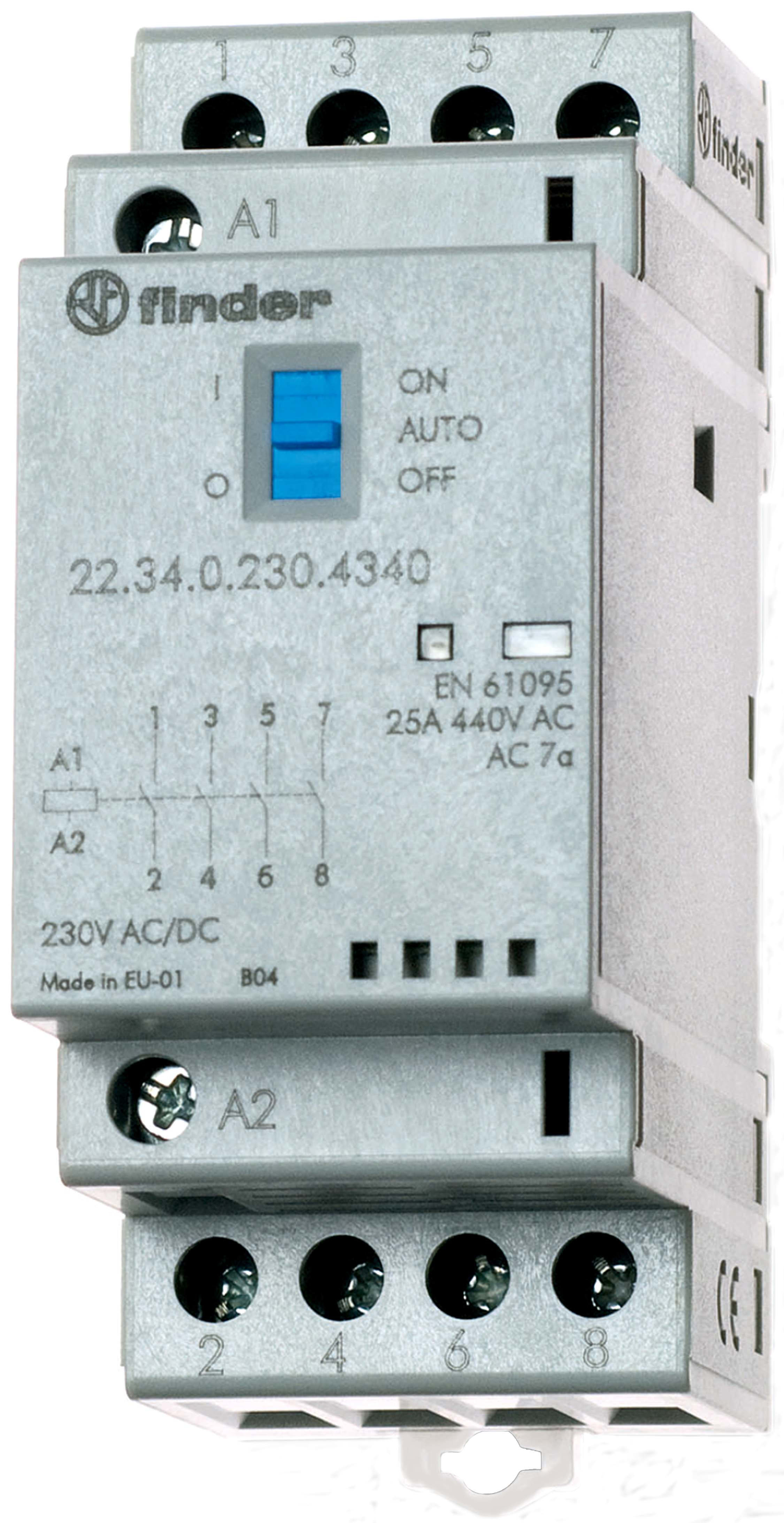 FINDER SPA - FIN223400241740 CONTATTORE 25A 4 CONTATTI 36MM